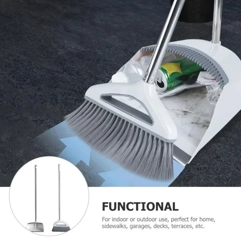 Magicdi Broom and Dustpan Set Removable Floor Cleaner Kit
