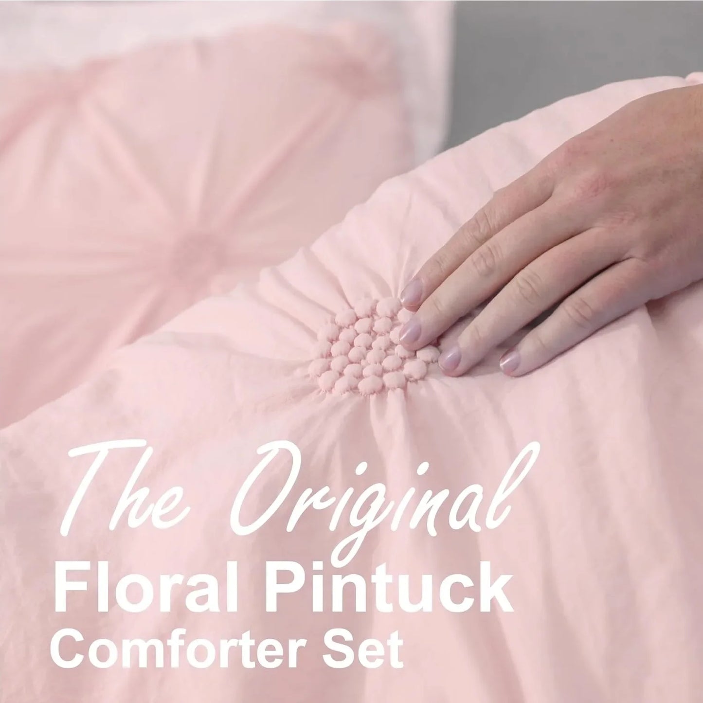 Breez Retail Therapy 3 Piece Pintuck Comforter Set 3D Floral