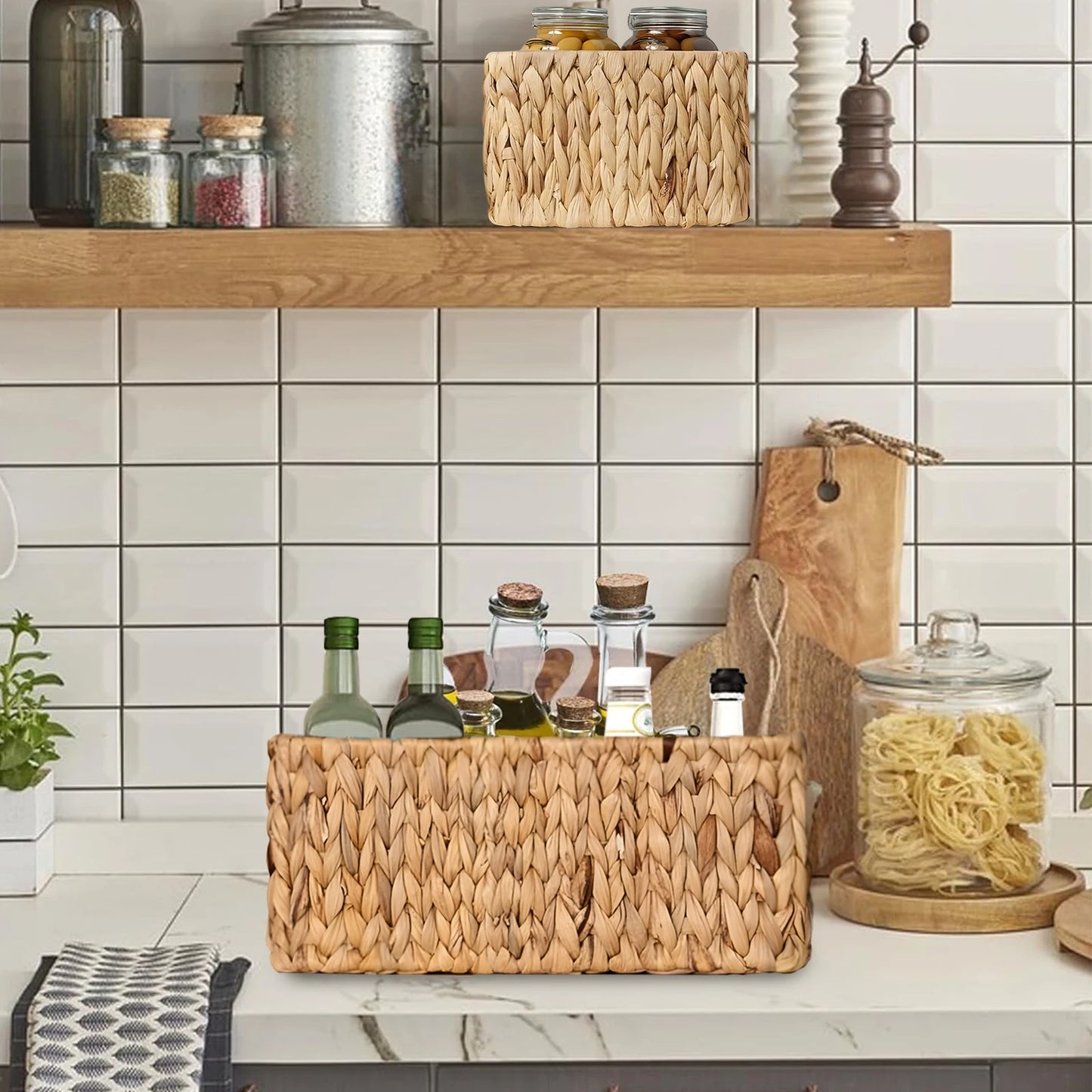 Breez Retail Therapy Water Hyacinth Wicker Baskets Set