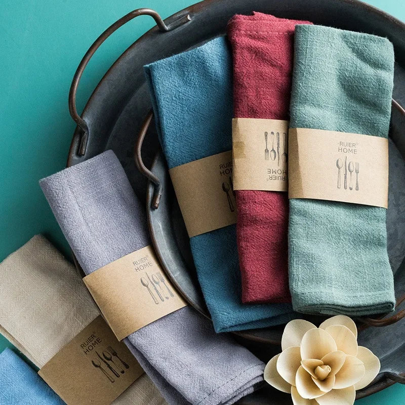Guangdong Cotton Linen Table Napkins Tea Towels Absorbent