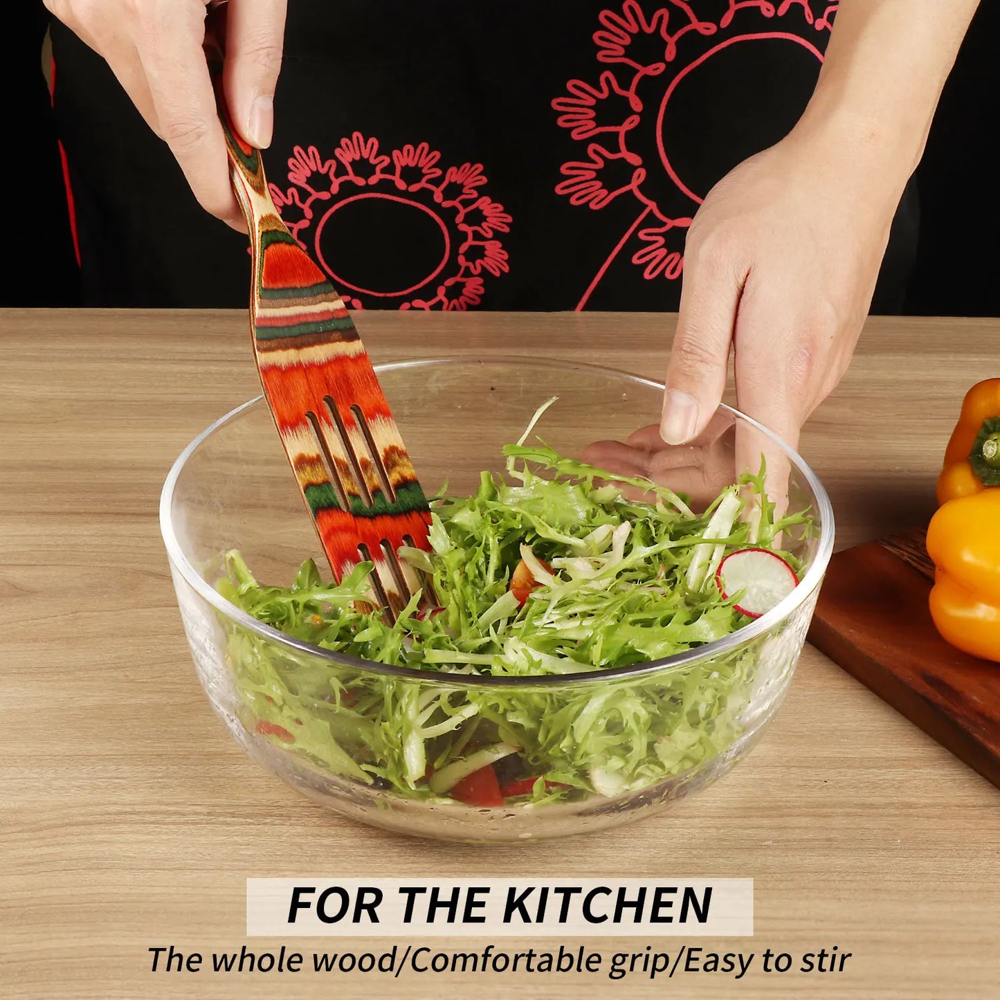 Dinnerware Pakkawood Kitchen Utensils Set 6 Piece Spatulas