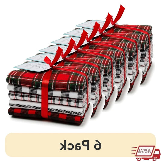 DUTRIEUX Cotton Flannel Precut Fabric Bundle 6 Pack Plaid