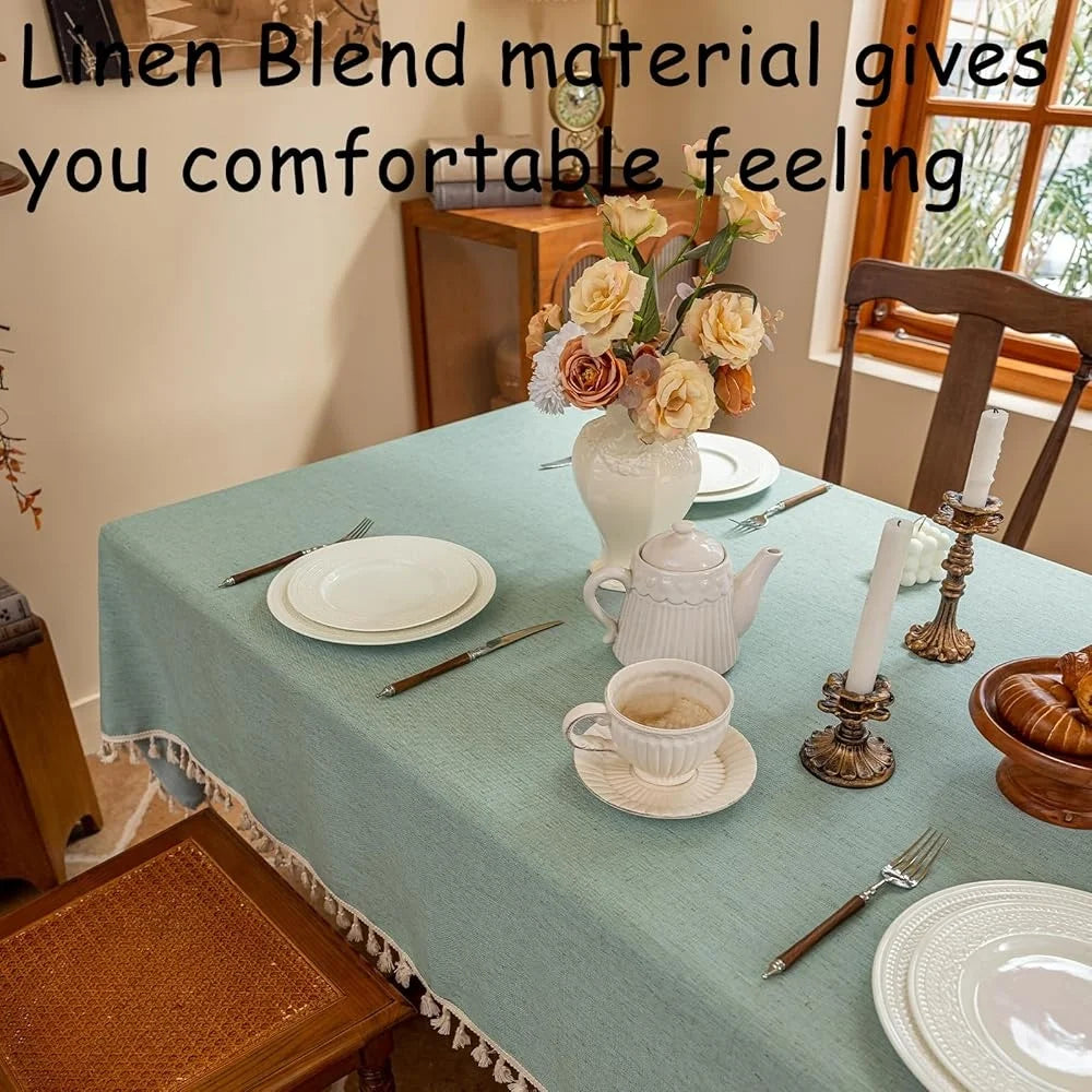 Fujian Craft of Weaving Linen Blend Waterproof Tablecloth