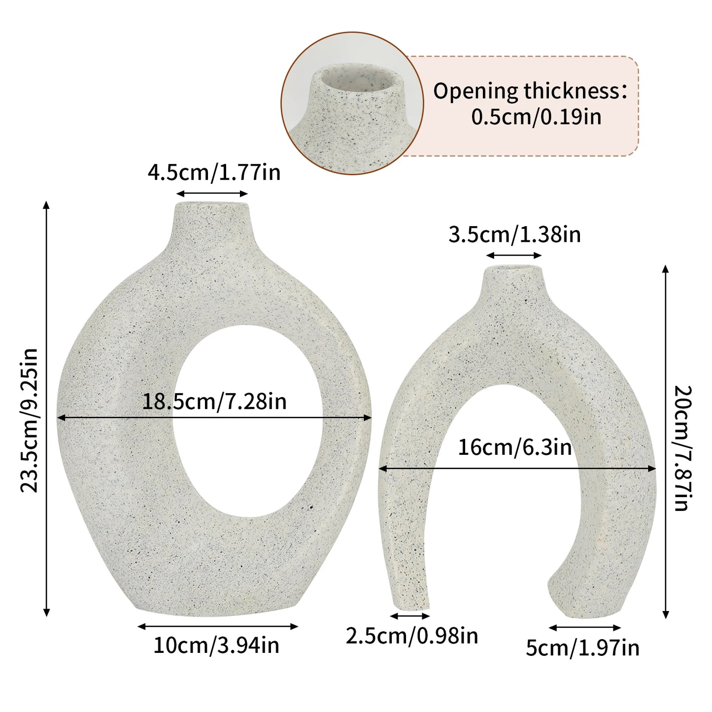 Function Set 2 Decorative Hollow Vases Table Centerpiece