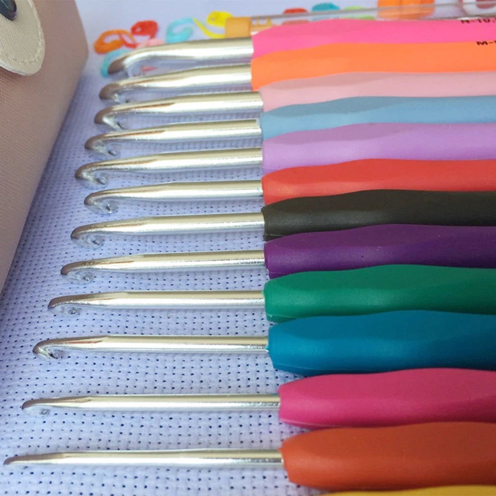 Hign-concerned 14Pcs Knitting Needles Kit Aluminum Set