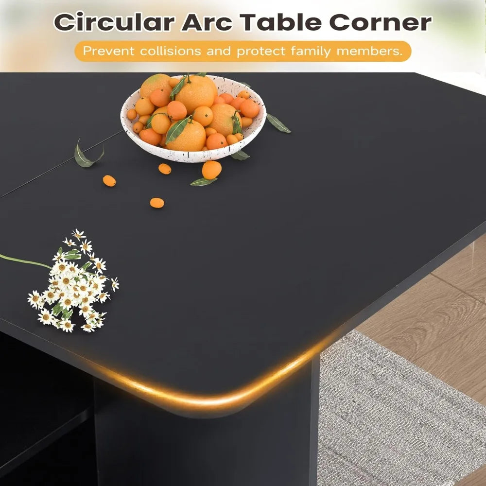 Angduo Folding Dining Table Drop Leaf Lockable Wheels