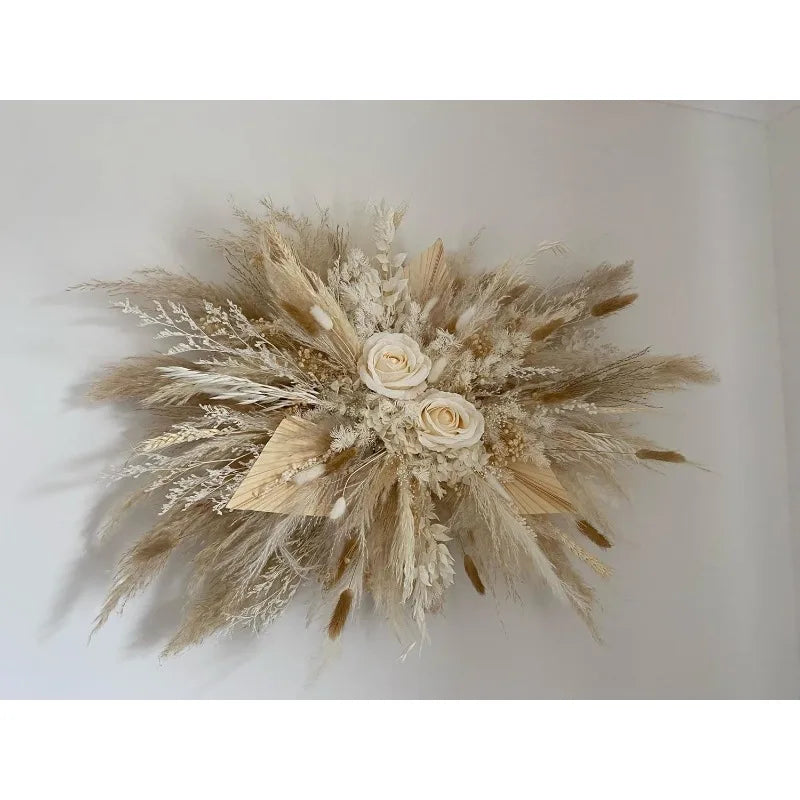 XMSJHign-concerned Dried Pampas Grass Wall Decor Boho Arch