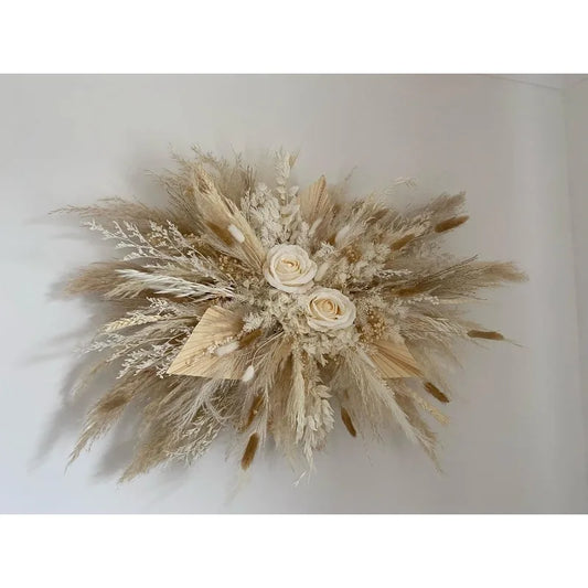 XMSJHign-concerned Dried Pampas Grass Wall Decor Boho Arch