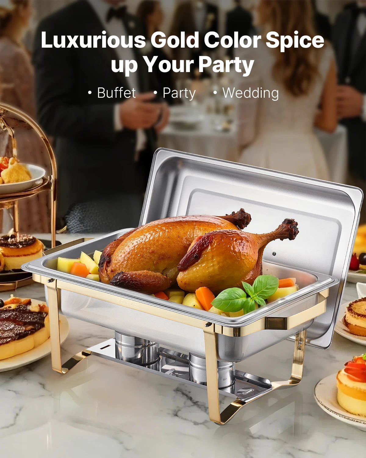 SucceBuy Chafing Dish Buffet Set Stainless Steel Chafer