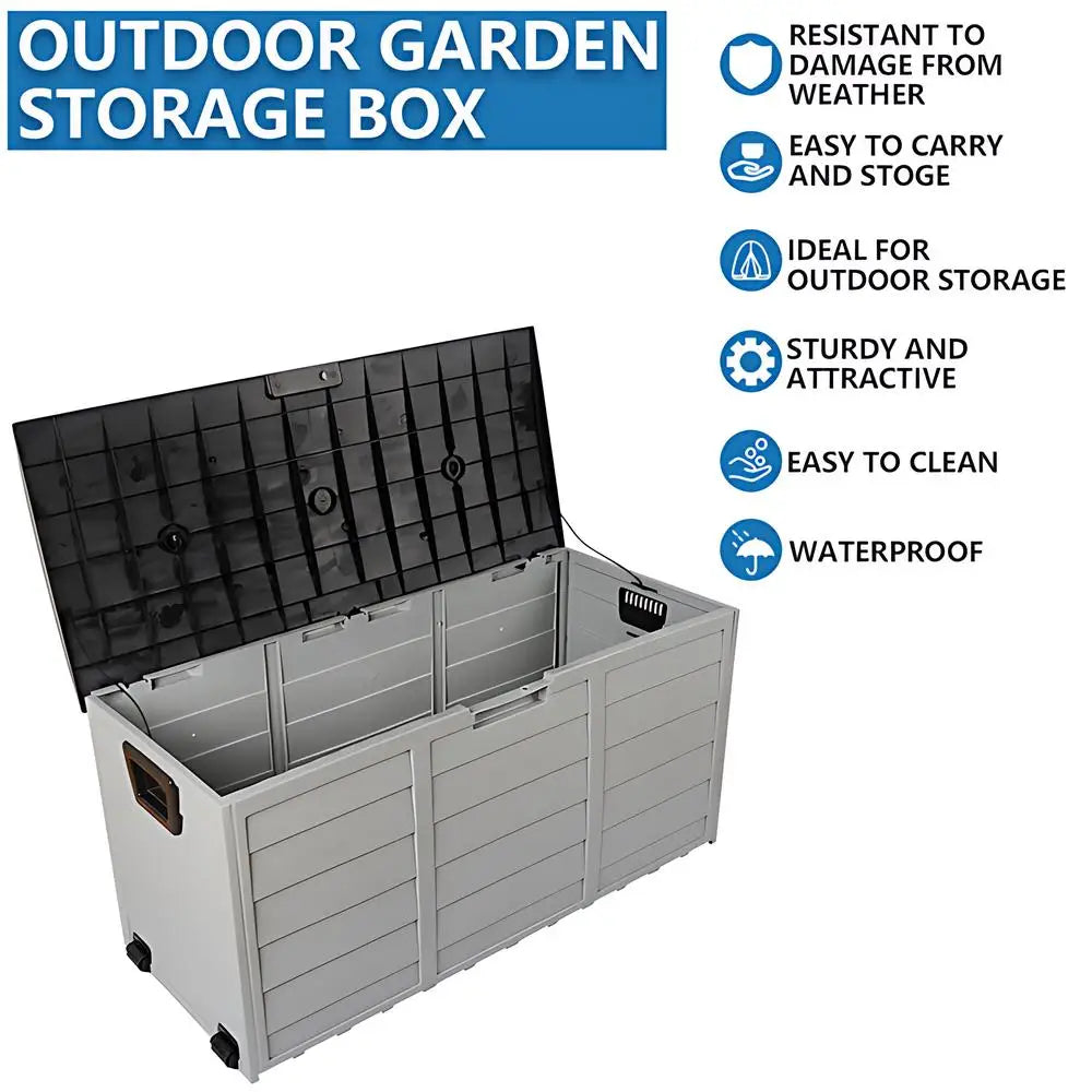 Jue-Fish Outdoor Garden Storage Box With Lockable Lid