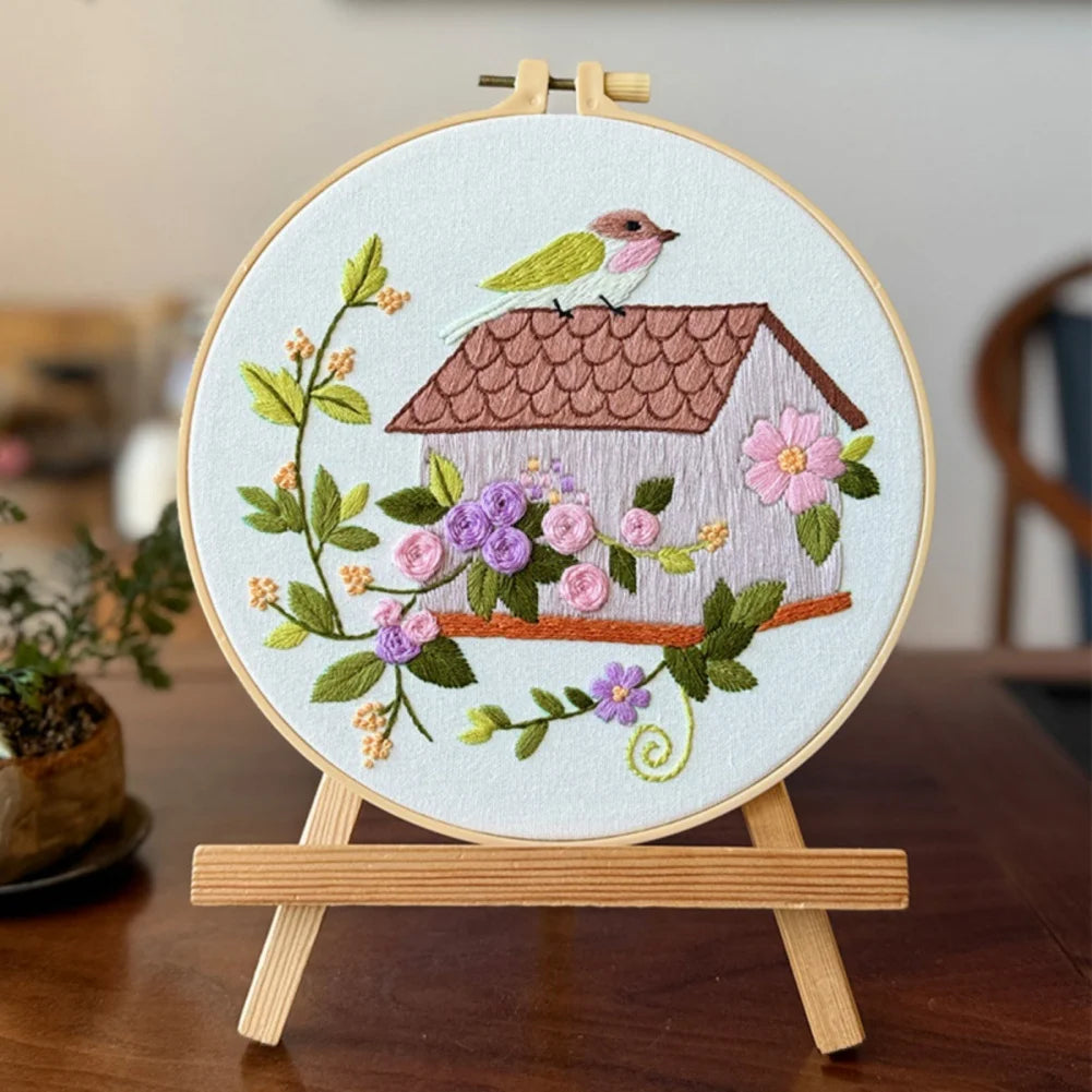 Guangdong Embroidery Kit Bird Flower House Cross Stitch