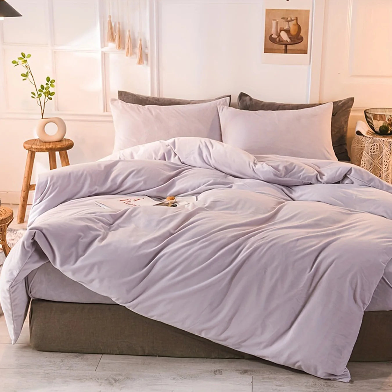 LISSTHERCN Velvet Duvet Cover Set 3 Piece Bedding Essentials