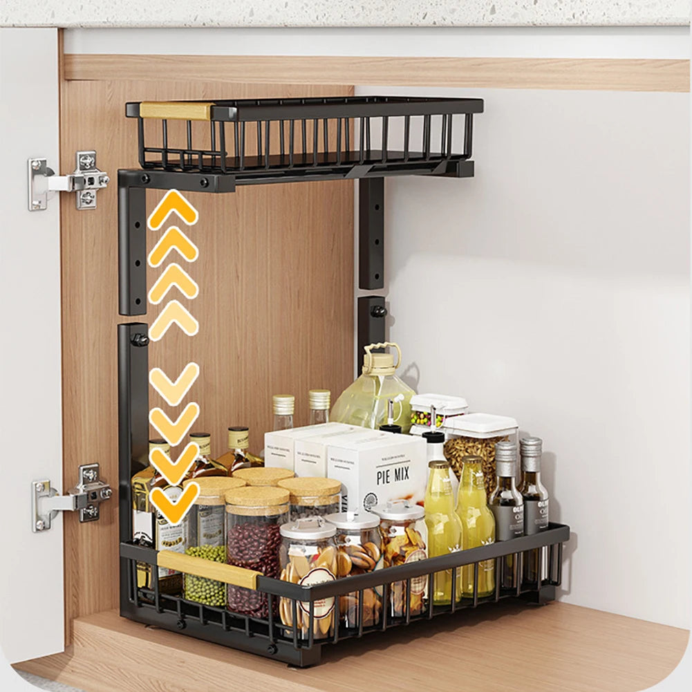 HiMISSH 2 Tier Pull Out Cabinet Organizer Under Sink