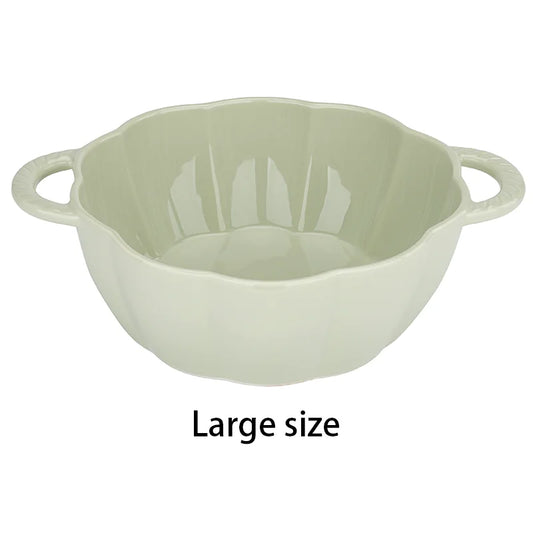 Elitequo Dinnerware Vintage Ceramic Pumpkin Serving Bowl