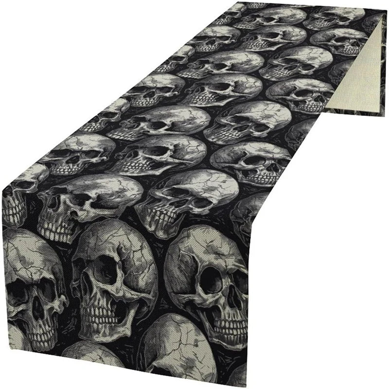 Guangdong Halloween Linen Table Runner Ghost Pumpkin Boo