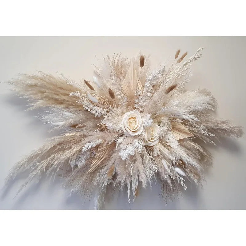 XMSJHign-concerned Dried Pampas Grass Wall Decor Boho Arch