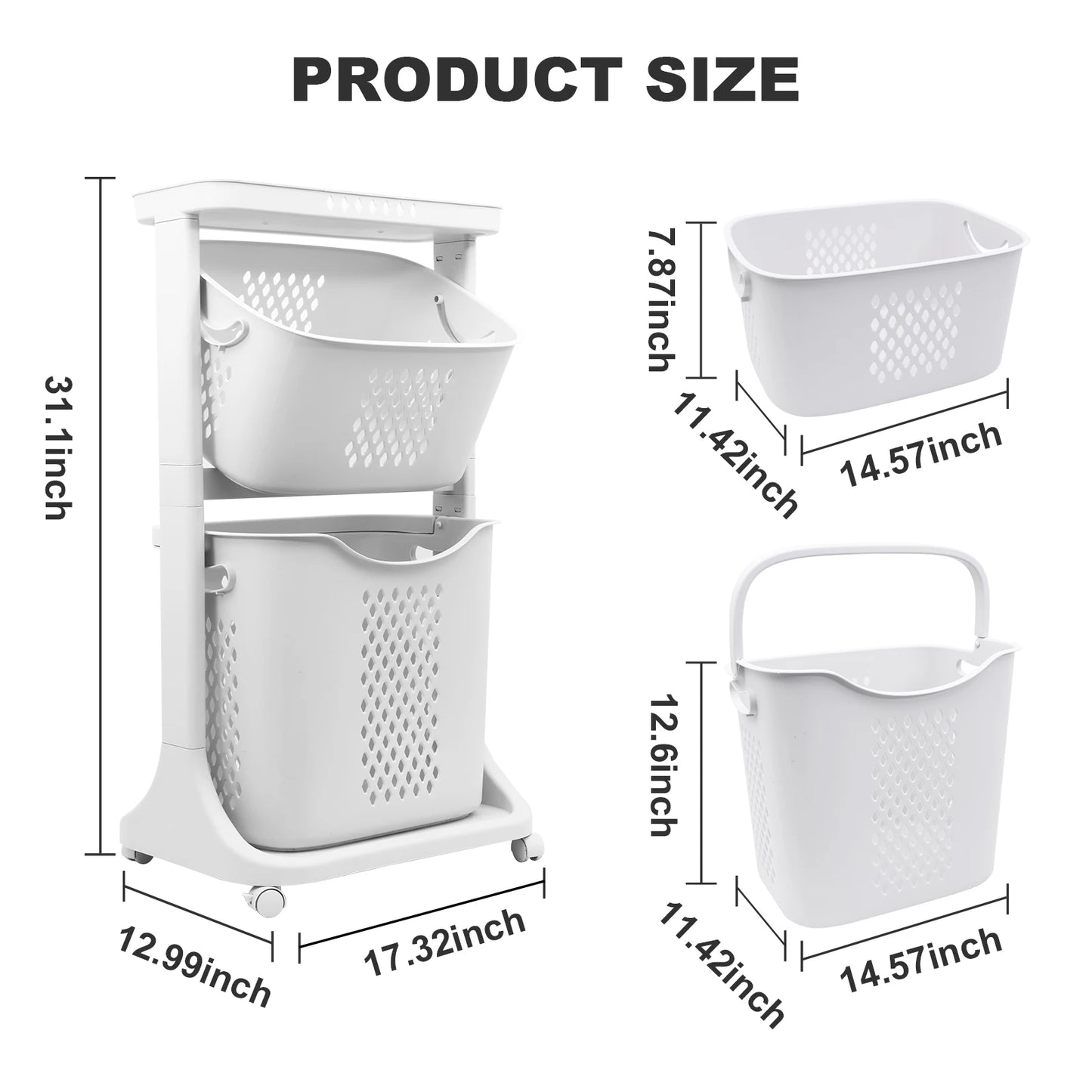 Breez Retail Therapy 2 Tier Laundry Cart With Buckets