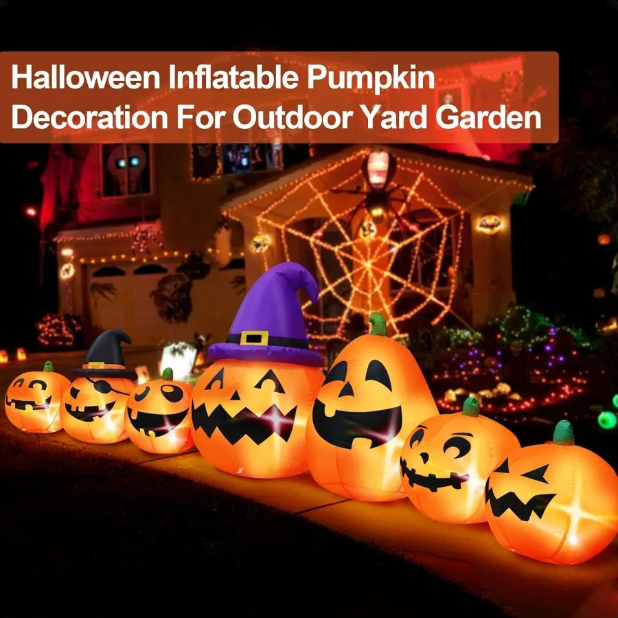 Guangdong Inflatable Halloween Pumpkins 7 Witch Hats LED