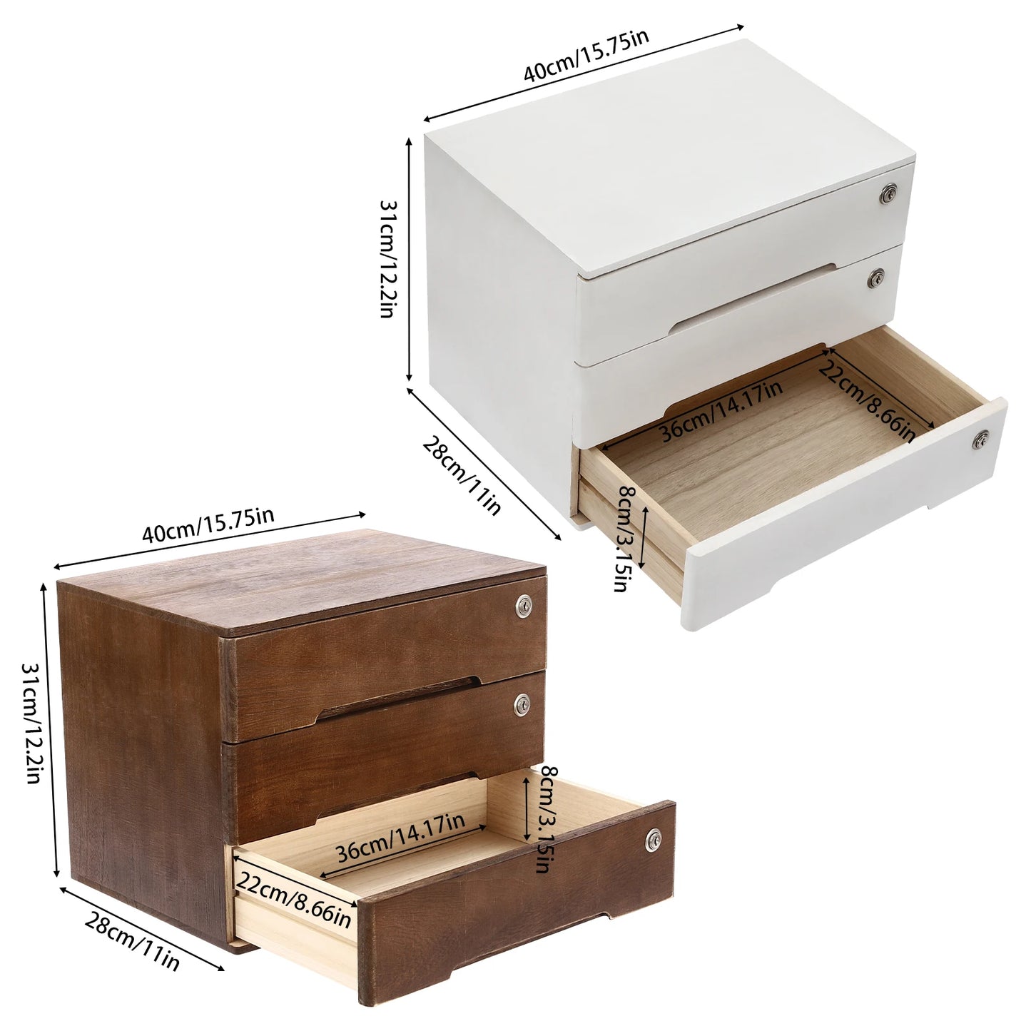Sichuan Wood Desk Storage Box With Lockable Drawers
