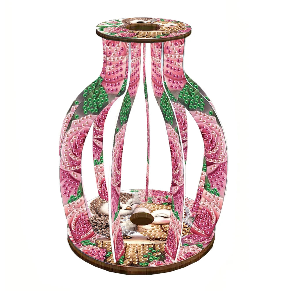 ALLOYSEED 5D Diamond Art Vase DIY Acrylic Wood Desk Decor