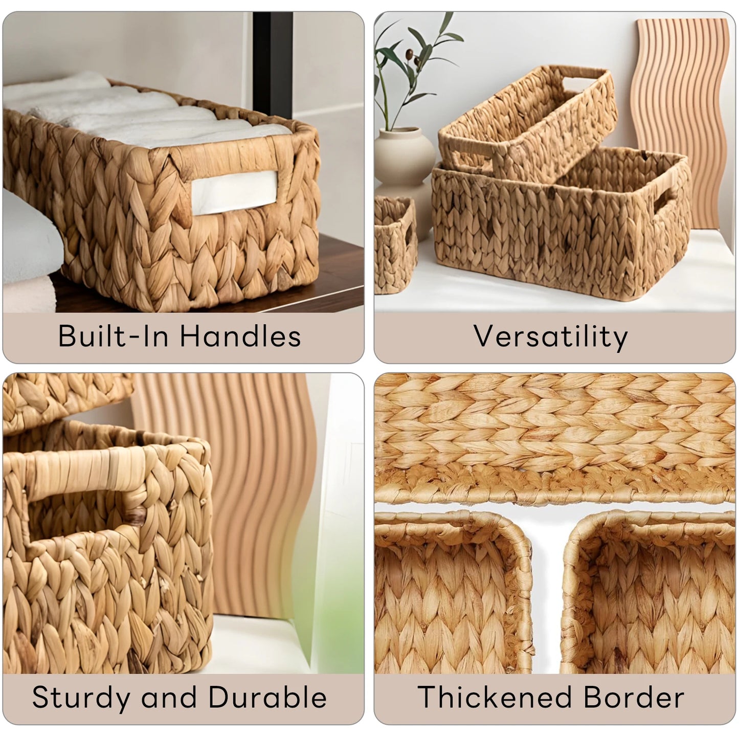 Breez Retail Therapy Water Hyacinth Wicker Baskets Set