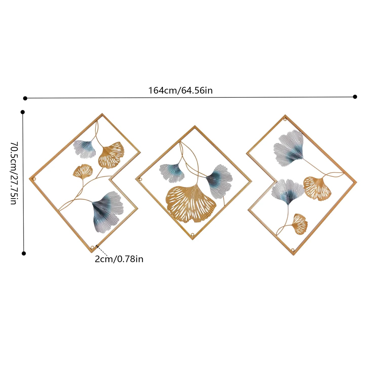 Hign-concerned 3D Metal Leaf Wall Decoration Set of Three