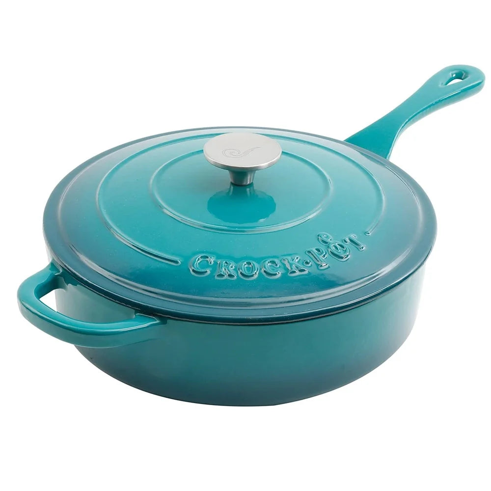 XMSJ Enameled Cast Iron Skillet With Lid Nonstick