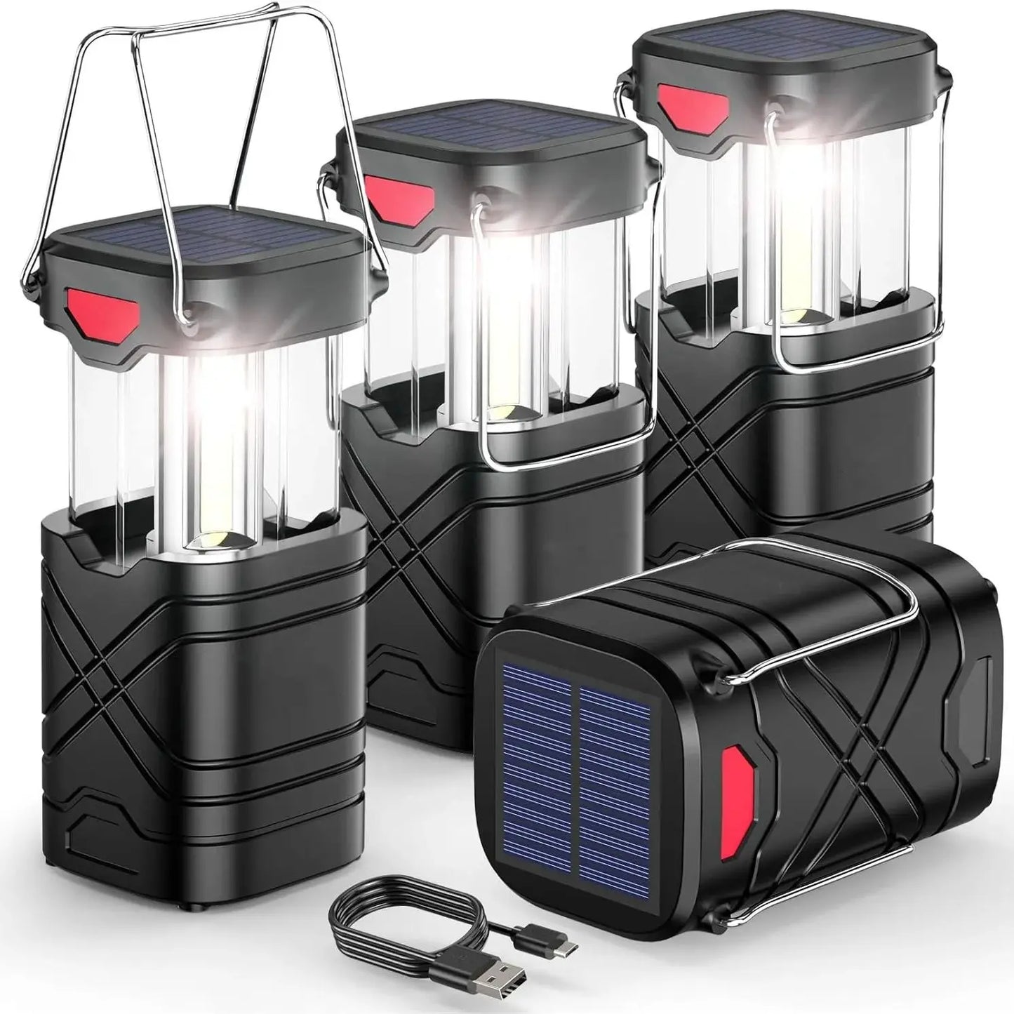 KPSTEK Rechargeable Camping Lights Solar USB LED 3 Modes