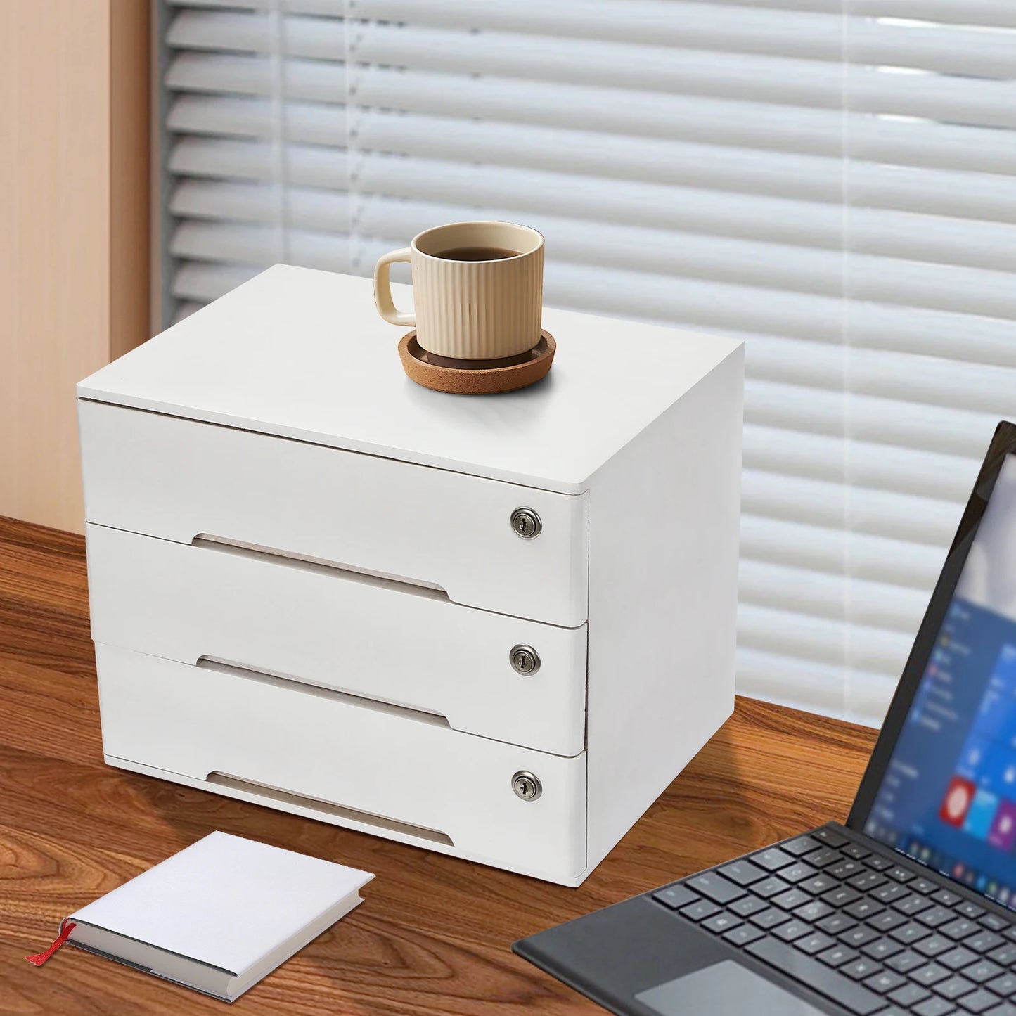 Sichuan Wood Desk Storage Box With Lockable Drawers