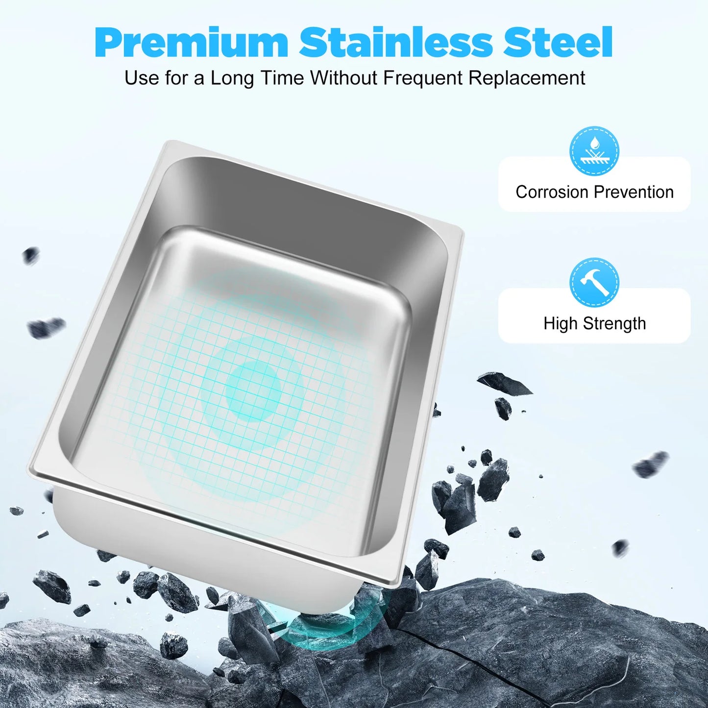 Stainless Steel Table Pans With Lids 4 Pack For Buffet