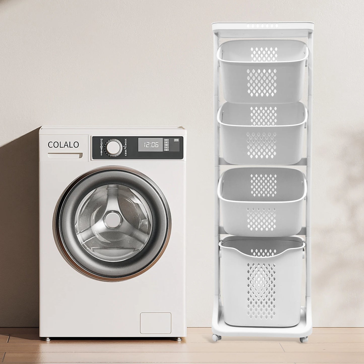 Breez Retail Therapy 2 Tier Laundry Cart With Buckets
