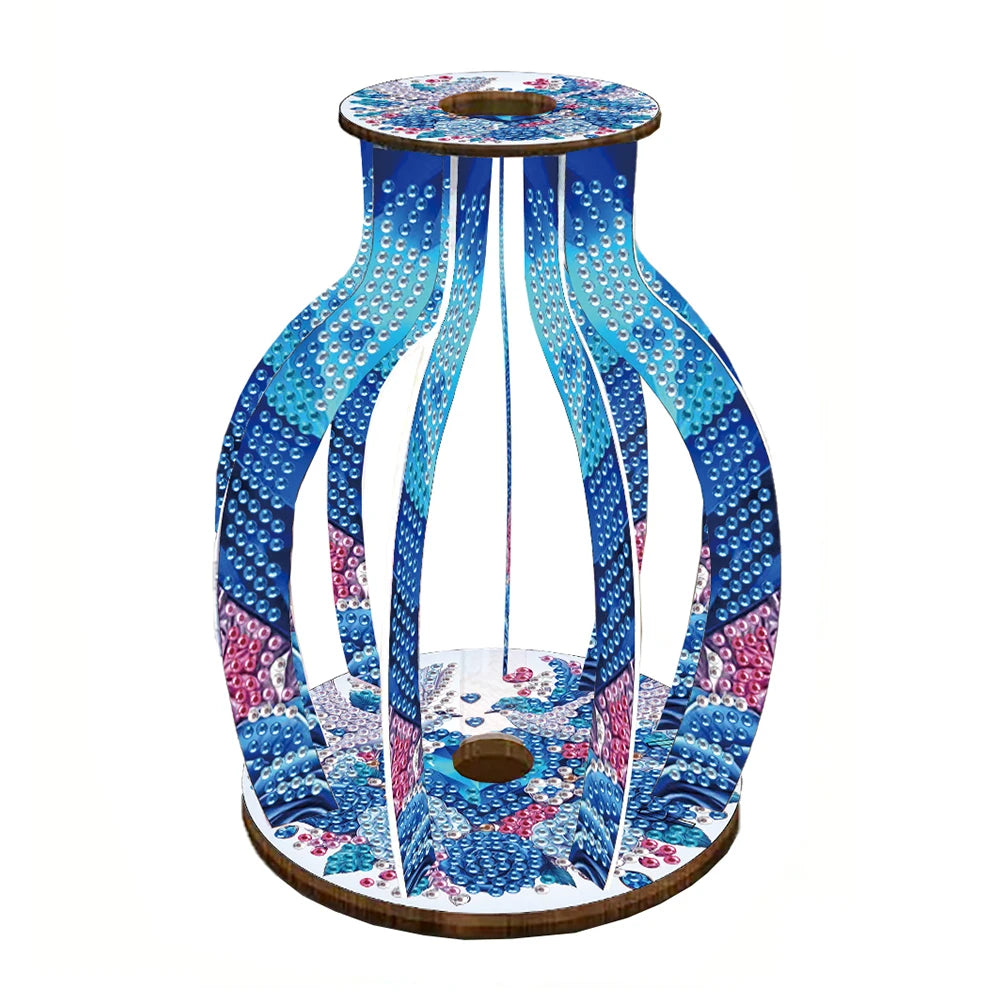 ALLOYSEED 5D Diamond Art Vase DIY Acrylic Wood Desk Decor