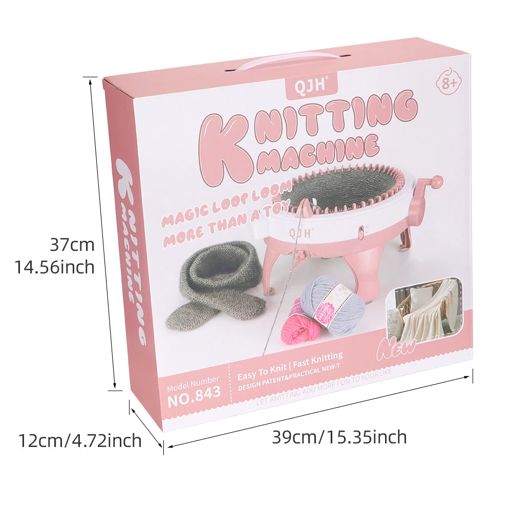 QJH 48 Needle Knitting Machine Kit Portable Weaving Loom