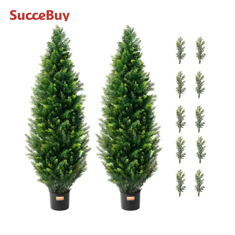 SucceBuy Artificial Cedar Topiary Tree For Home And Outdoor