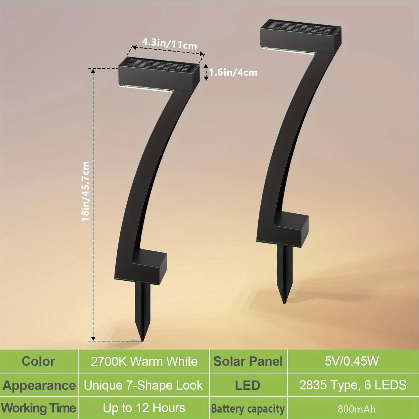 KPSTEK Solar Outdoor Pathway Lights 6 Pack Auto On Off