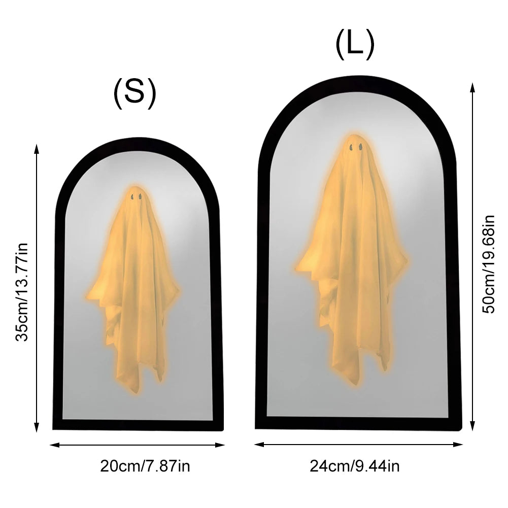Shunmaii Ghost Mirror Night Light Halloween Hologram Decor