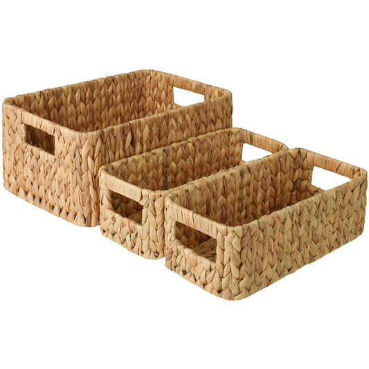 Breez Retail Therapy Water Hyacinth Wicker Baskets Set