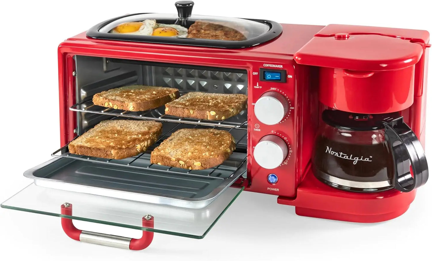 Iosn 3 In 1 Retro Breakfast Station Coffee Maker Oven