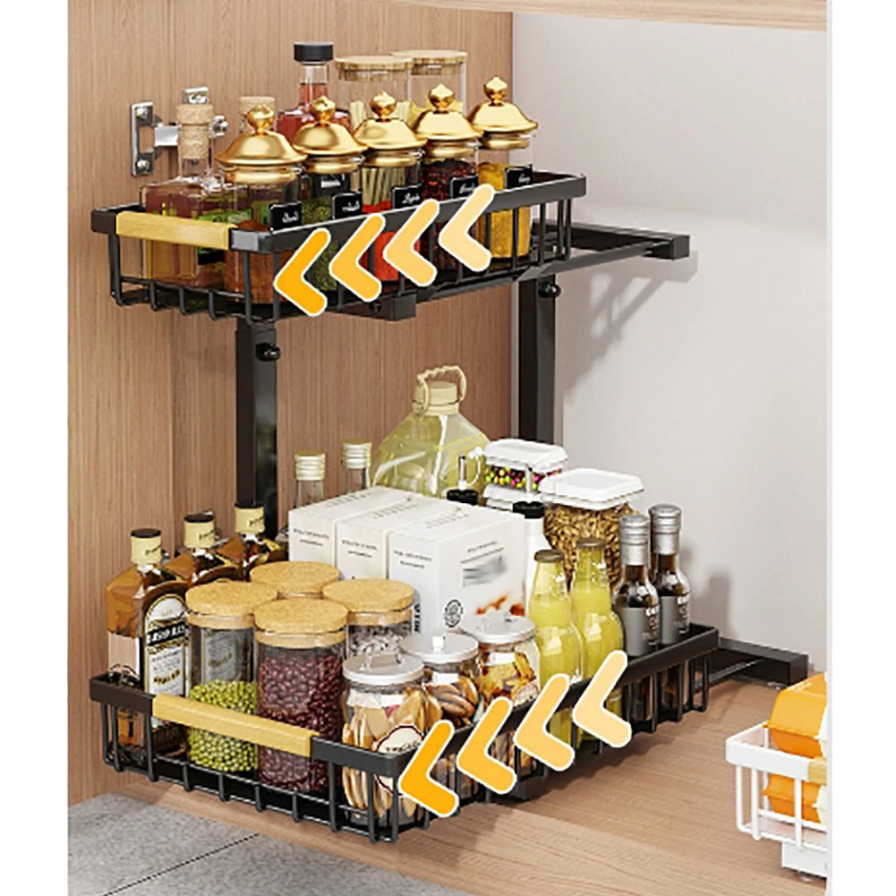 HiMISSH 2 Tier Pull Out Cabinet Organizer Under Sink
