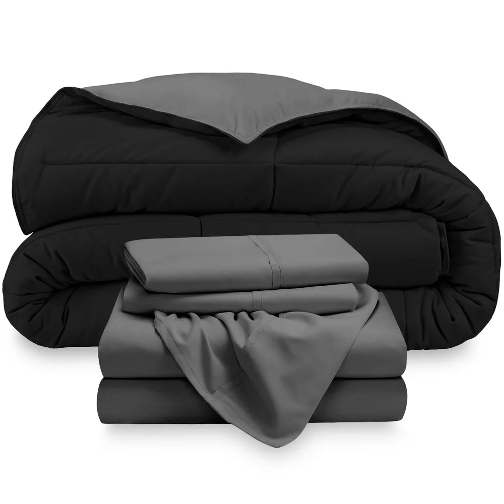 DUTRIEUX Reversible Microfiber Comforter Bed in a Bag Set