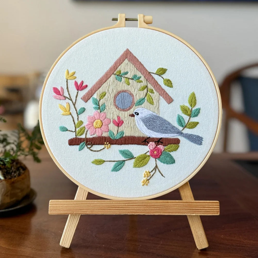 Guangdong Embroidery Kit Bird Flower House Cross Stitch