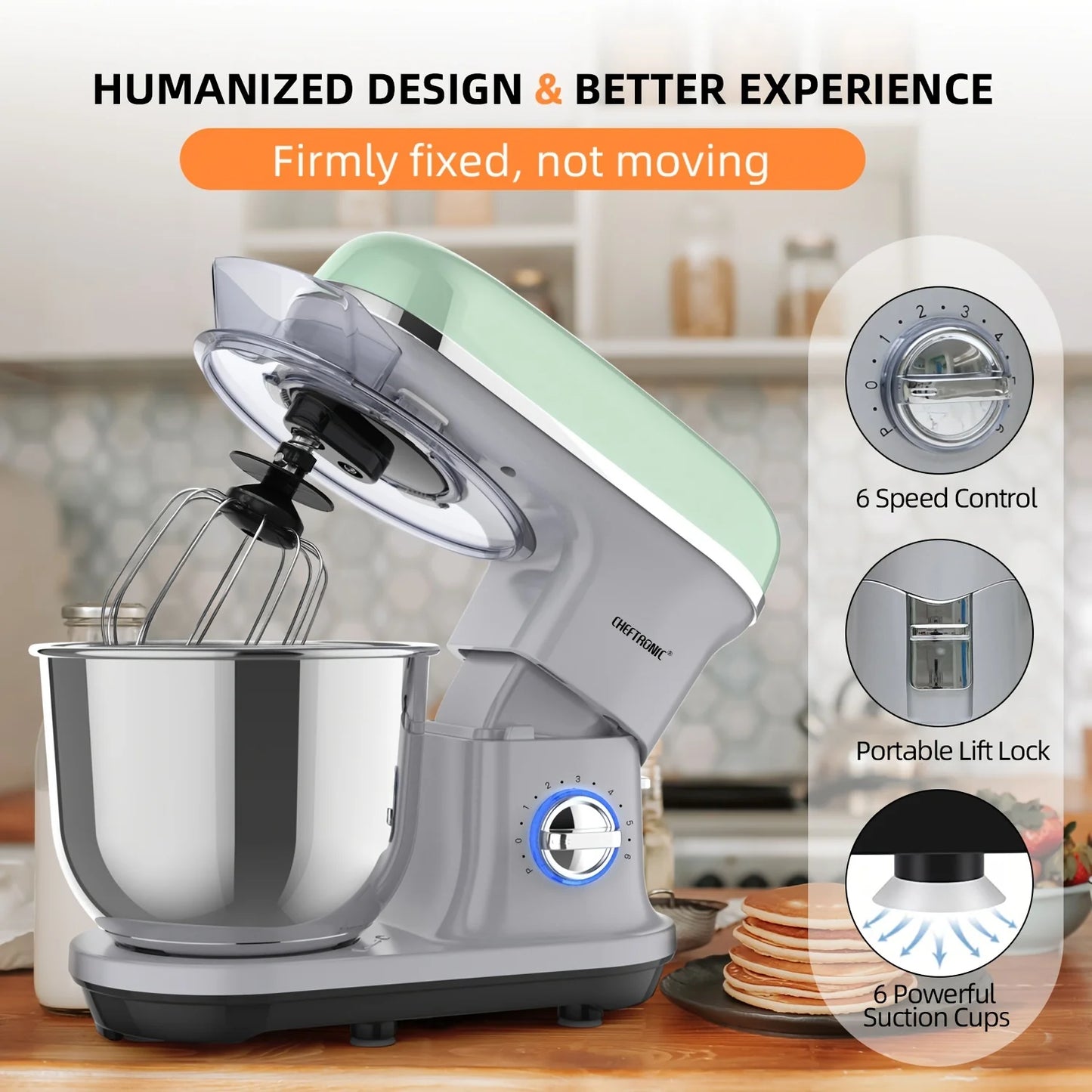 Cheftronic Tilt Head Stand Mixer 500W 6 Speed Household