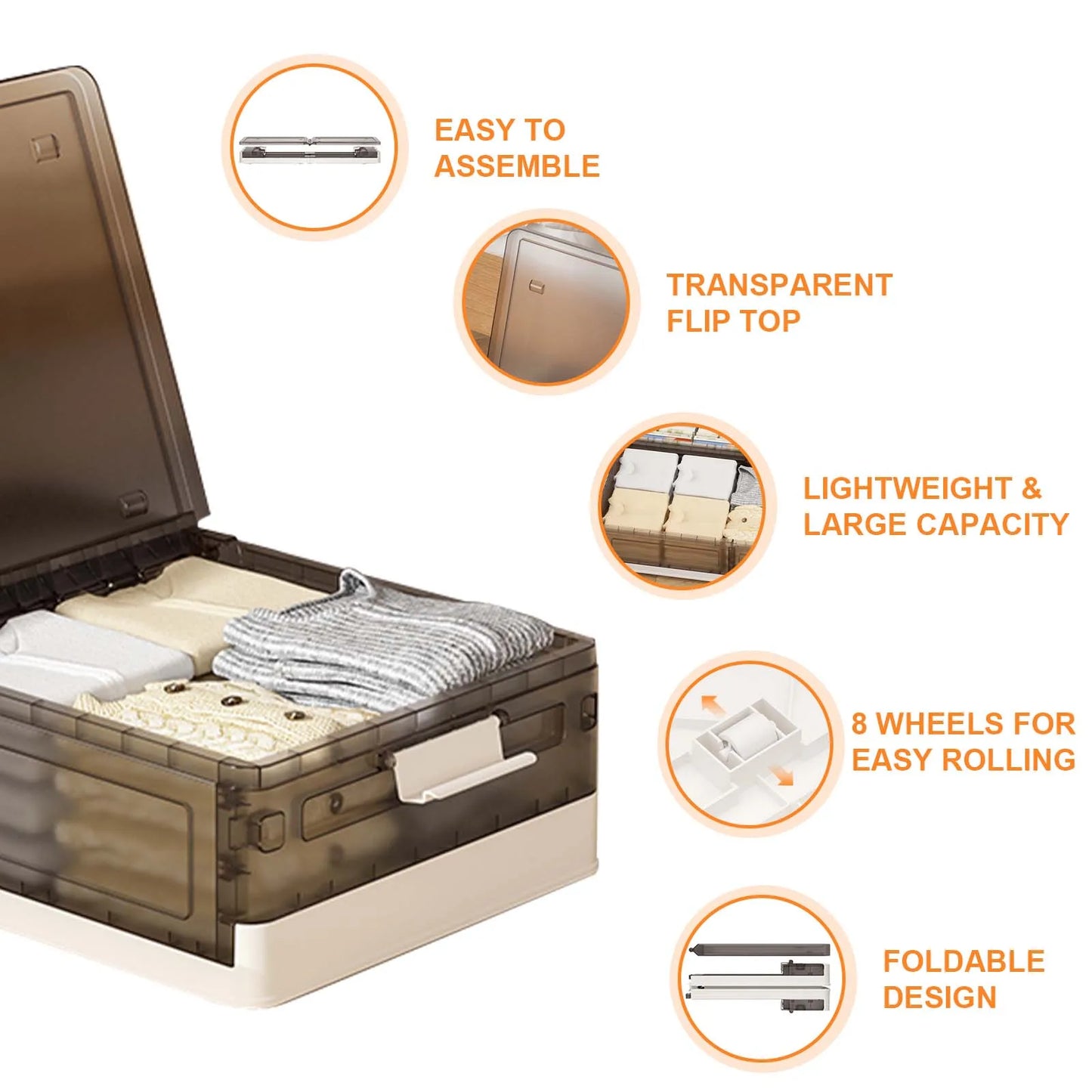 CN Guangdong Underbed Storage Box With Wheels Dust Proof