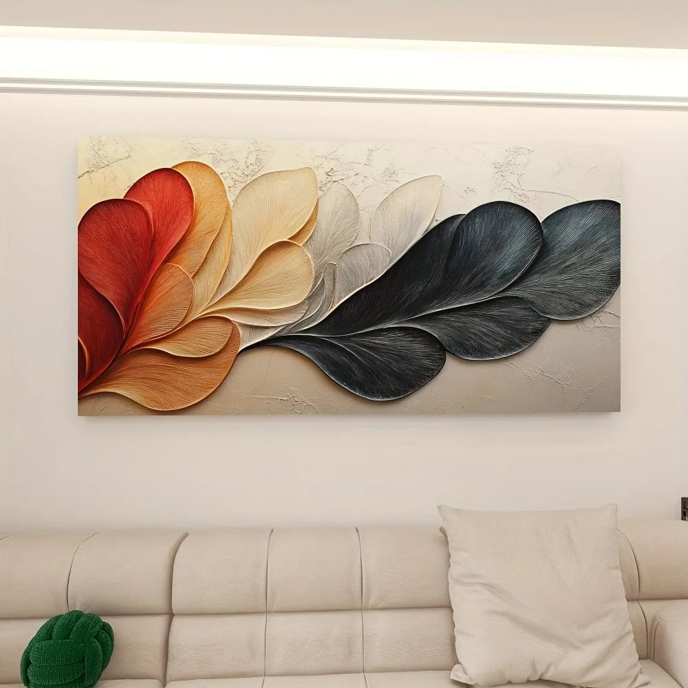 Hign-concerned Abstract Leaf Canvas Art Print For Decor