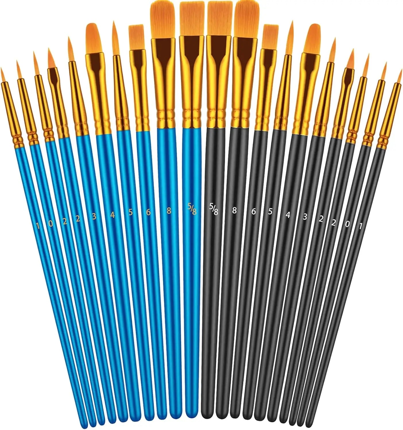 Handle Two Pack Paint Brushes for Oil Watercolor and Acrylic