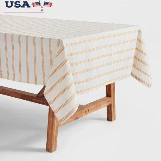DUTRIEUXCN Rectangular Cotton Tablecloth Plaid Easy Care