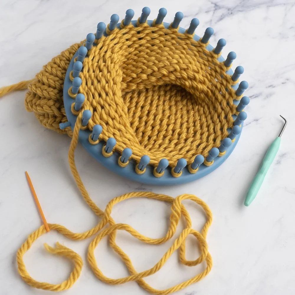 XMSJ Round Loom Knitting Kit 30 Pegs With Hook And Needle