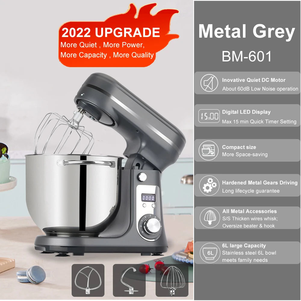 Biolomix Stand Mixer 6 Speed 1200W Quiet Motor Pro Plus