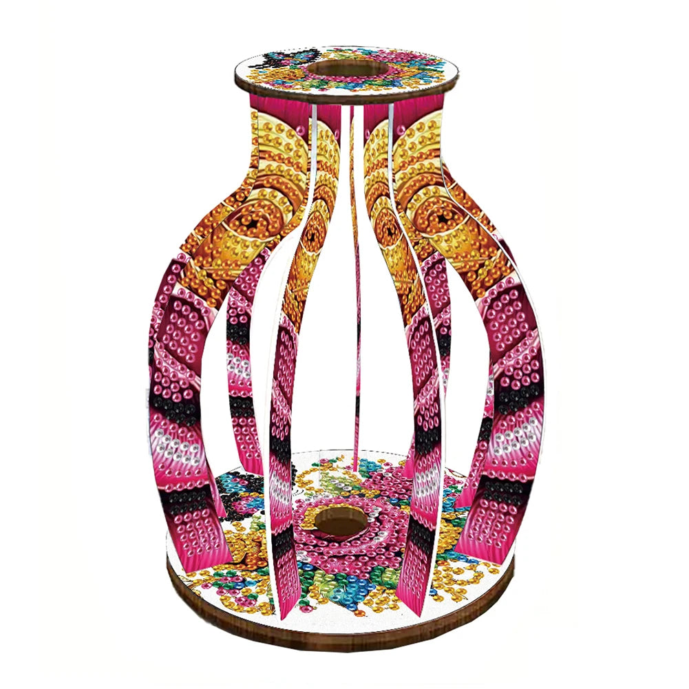 ALLOYSEED 5D Diamond Art Vase DIY Acrylic Wood Desk Decor