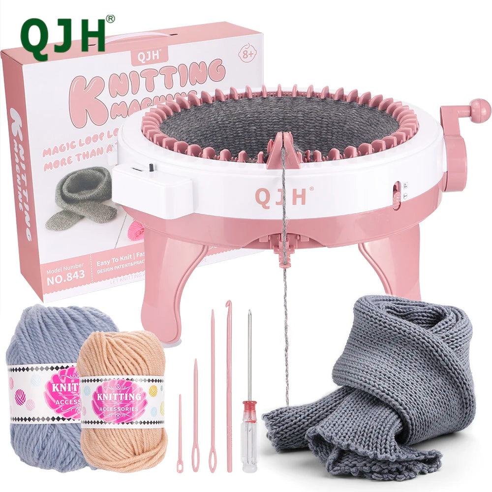 QJH 48 Needle Knitting Machine Kit Portable Weaving Loom